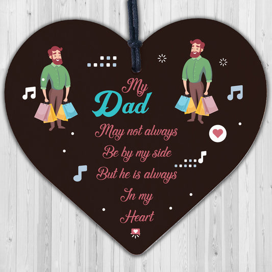 Dad Father Memorial Plaques In Memory Wood Heart Sign Memorial Christmas Bauble