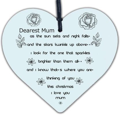 Christmas Memorial Mum Tree Bauble Gift Memory Hanging Plaque Decoration Sign