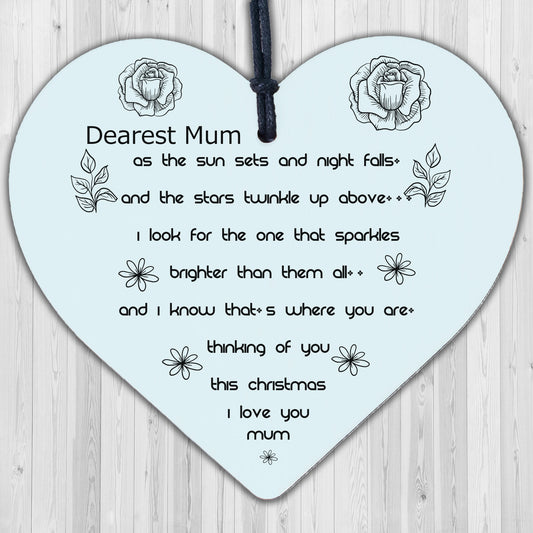 Christmas Memorial Mum Tree Bauble Gift Memory Hanging Plaque Decoration Sign