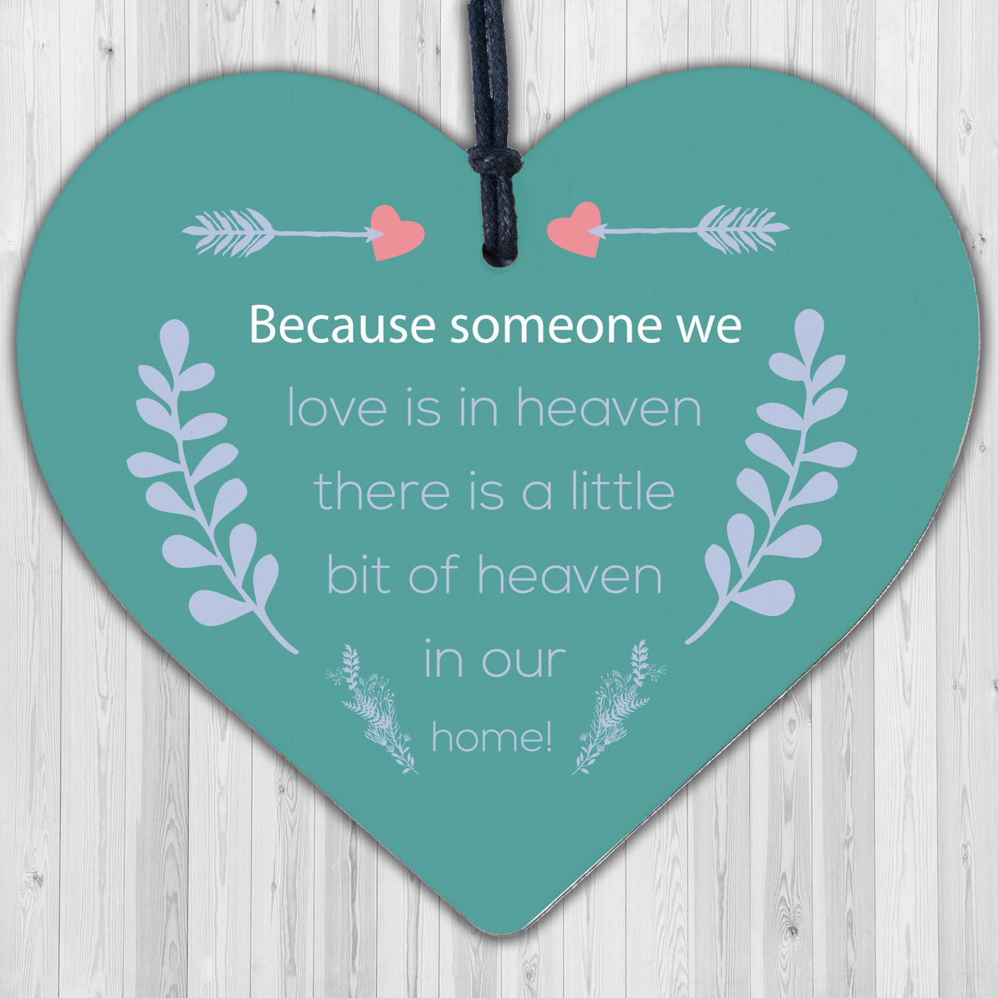 Handmade Heart Plaque Memorial Gift to Remember Lost Loved Ones at Christmas