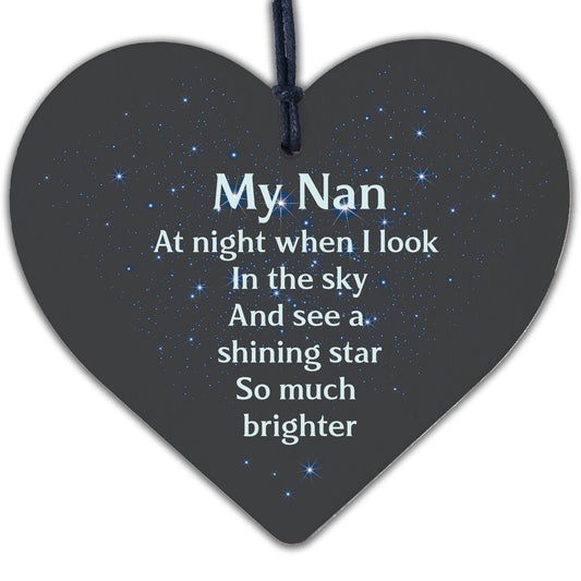 Memorial Nan Gifts Mirror Acrylic Engraved Heart Plaque Christmas Tree Bauble