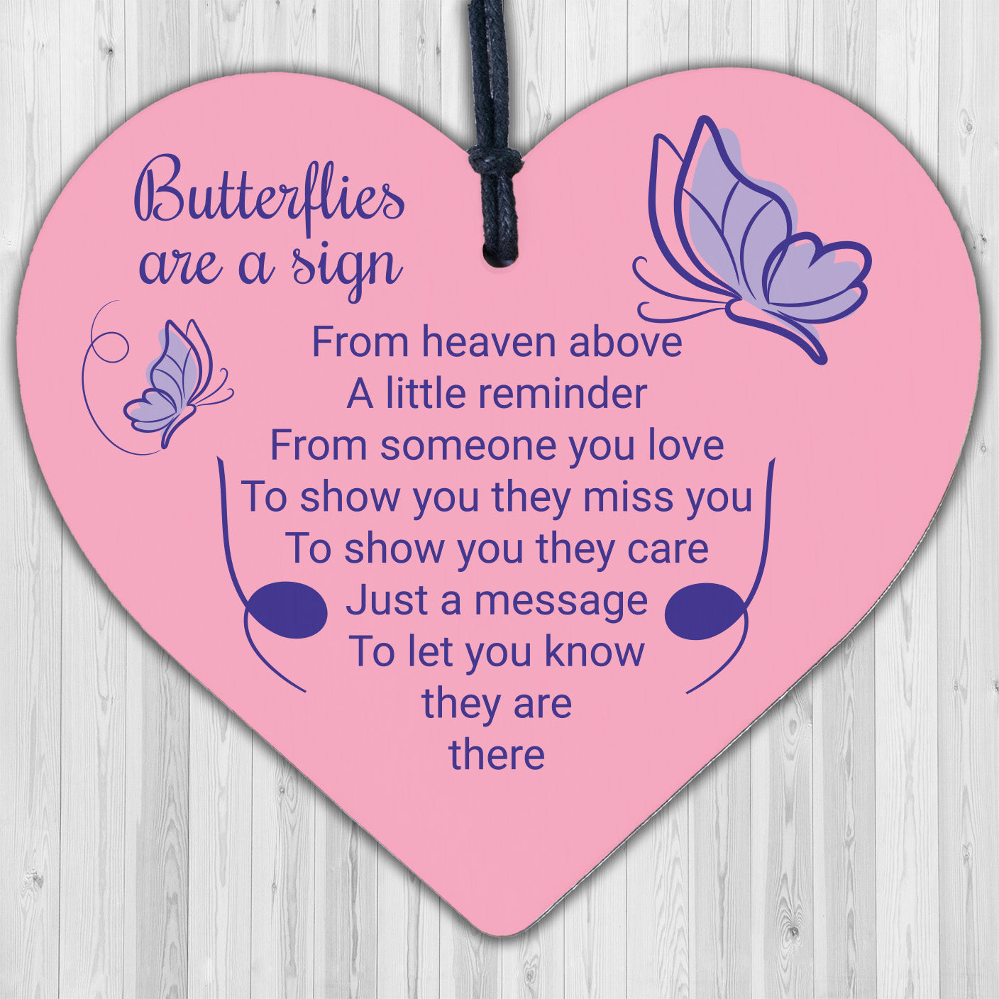 Butterfly Memorial Bereavement Family Mum Dad Nan Grandad Love Plaque Sign