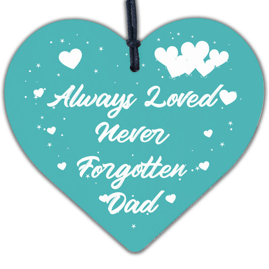 Special Dad Wood Heart Memorial Grave Tribute Plaque Christmas Tree Memorial