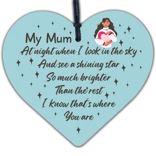 Mum Memorial Gift Engraved Mirror Acrylic Heart Christmas Memorial Bauble Gifts