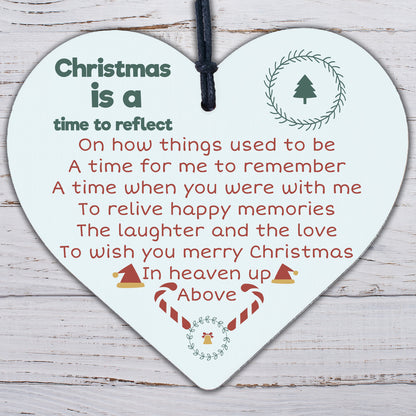 Memorial Christmas Decoration MUM DAD NAN Grandad Hanging Wooden Heart Bauble