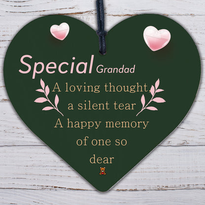 Grandad Memorial Decorations Birthday Xmas Tree Baubles Wooden Grandparent Gift