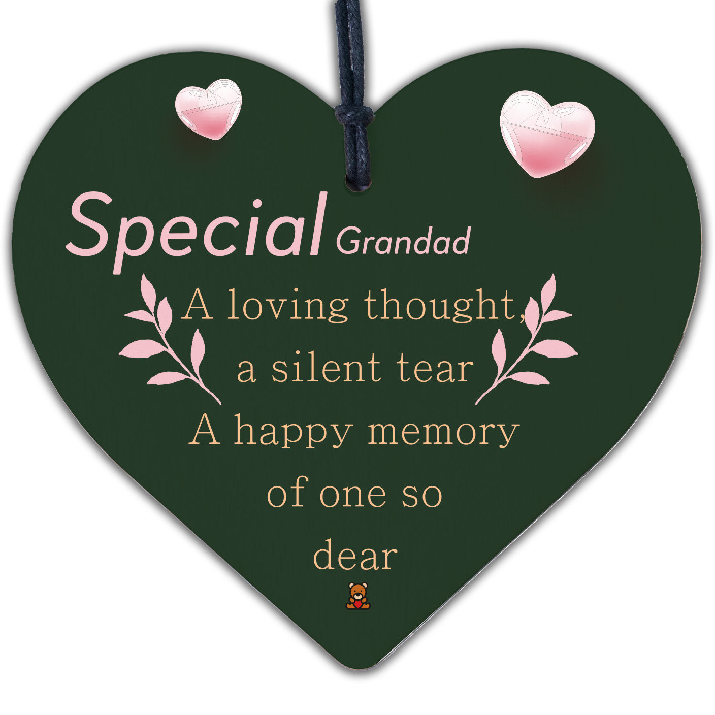 Grandad Memorial Decorations Birthday Xmas Tree Baubles Wooden Grandparent Gift