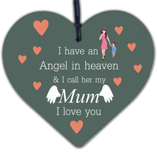 Special Mum Heart Shaped Wooden Memorial Grave Plaque Xmas Tree Decoration