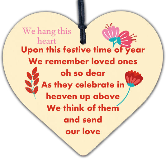 Memorial Heart Plaque For Mum Nan Dad Grandad Christmas Tree Ornament Decoration