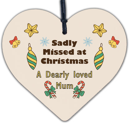 Christmas Memorial Decoration For Mum Mirror Acrylic Heart Tree Decoration Gift