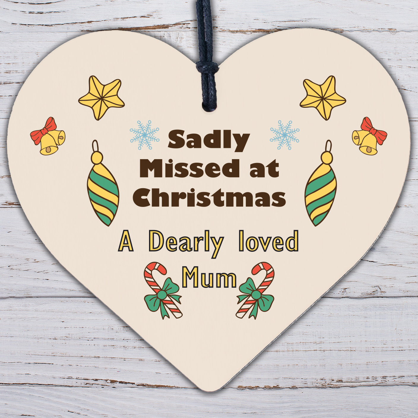 Christmas Memorial Decoration For Mum Mirror Acrylic Heart Tree Decoration Gift