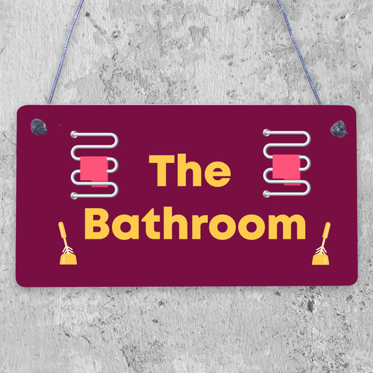 THE BATHROOM' Shabby Chic Door Sign Plaque Sign for Toilet or Bathroom The Loo