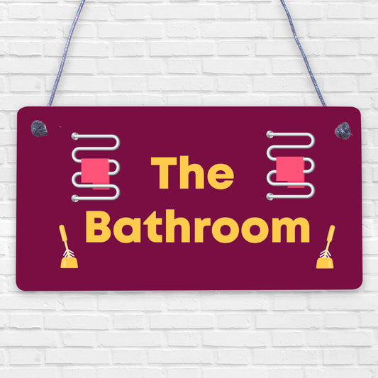 THE BATHROOM' Shabby Chic Door Sign Plaque Sign for Toilet or Bathroom The Loo