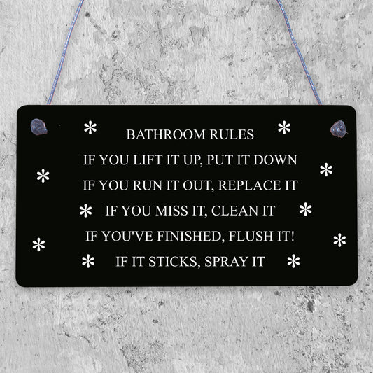 Bathroom Rules Sign Marble Theme Home Decor Bathroom Toilet Sign Home Gift