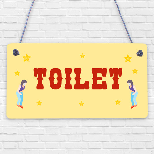 Retro Toilet Sign Funny Vintage Pub Bar Club Hanging Plaque Bathroom Loo Door