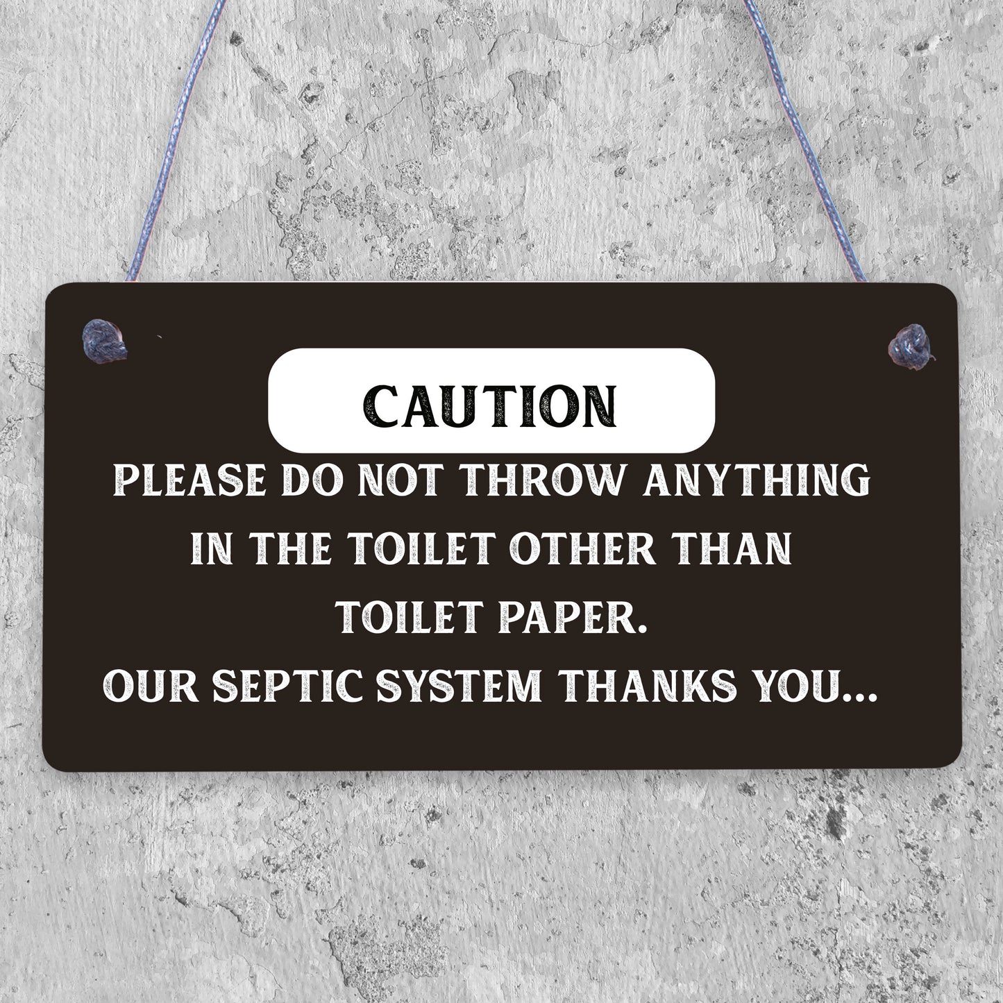 Only Toilet Paper Hanging Septic Tank Plaque Bathroom Thank You Toilet Door Sign