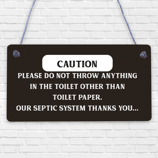 Only Toilet Paper Hanging Septic Tank Plaque Bathroom Thank You Toilet Door Sign