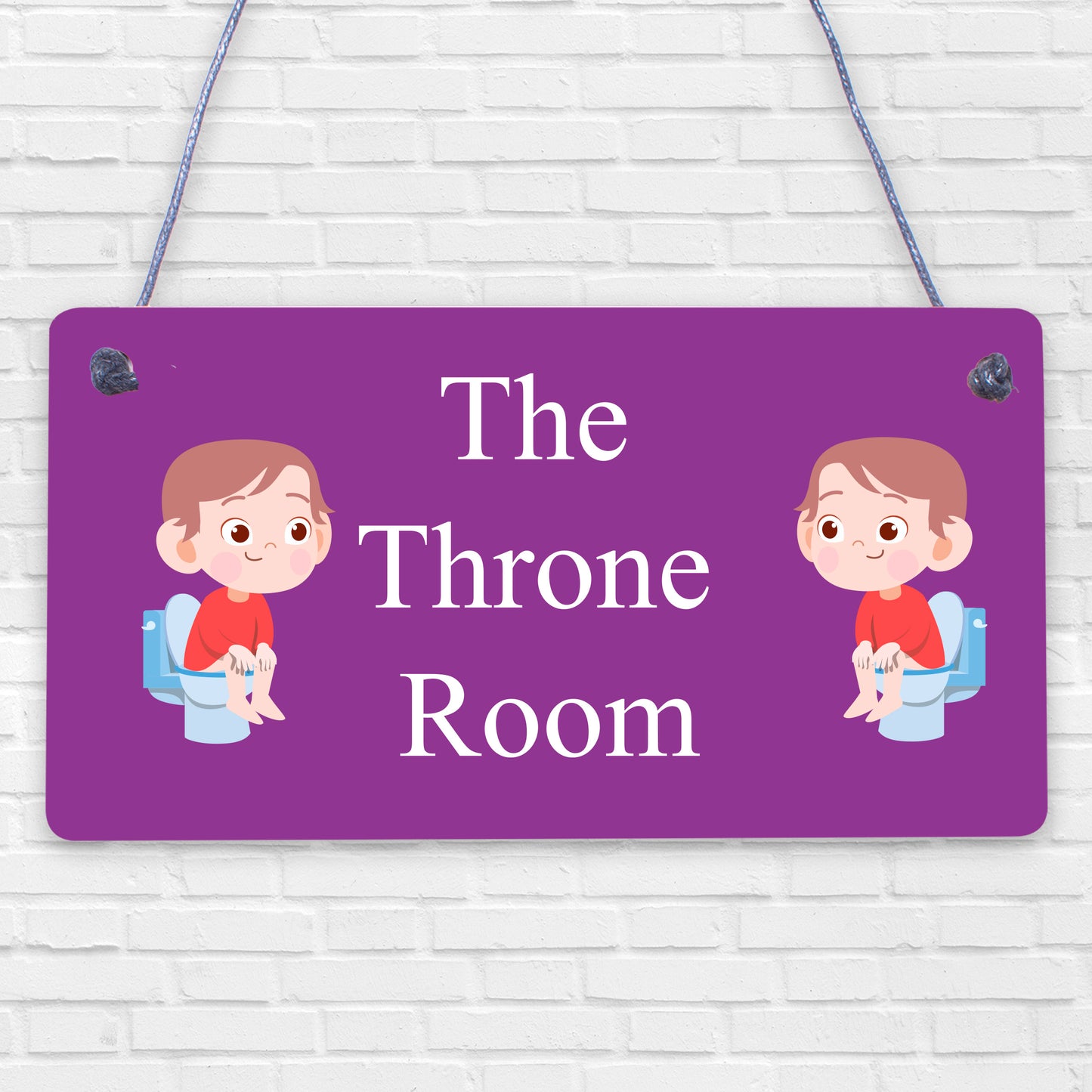 The Throne Room Novelty Wooden Hanging Plaque Funny Restroom Bathroom Door Sign