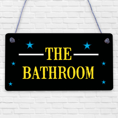 The Bathroom Hanging Sign Bathroom Toilet Decor Marble Theme Home Gift