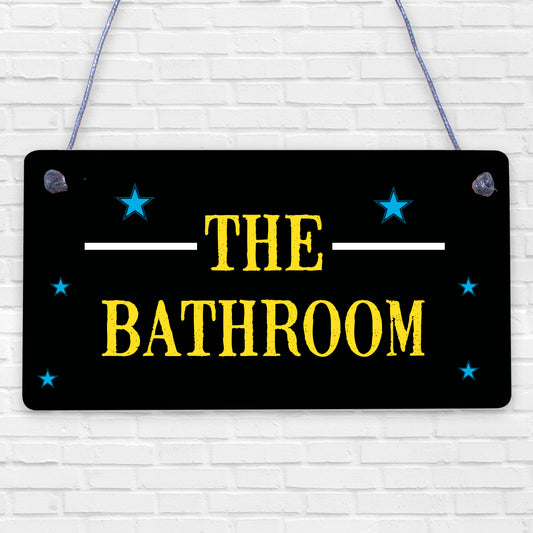 The Bathroom Hanging Sign Bathroom Toilet Decor Marble Theme Home Gift