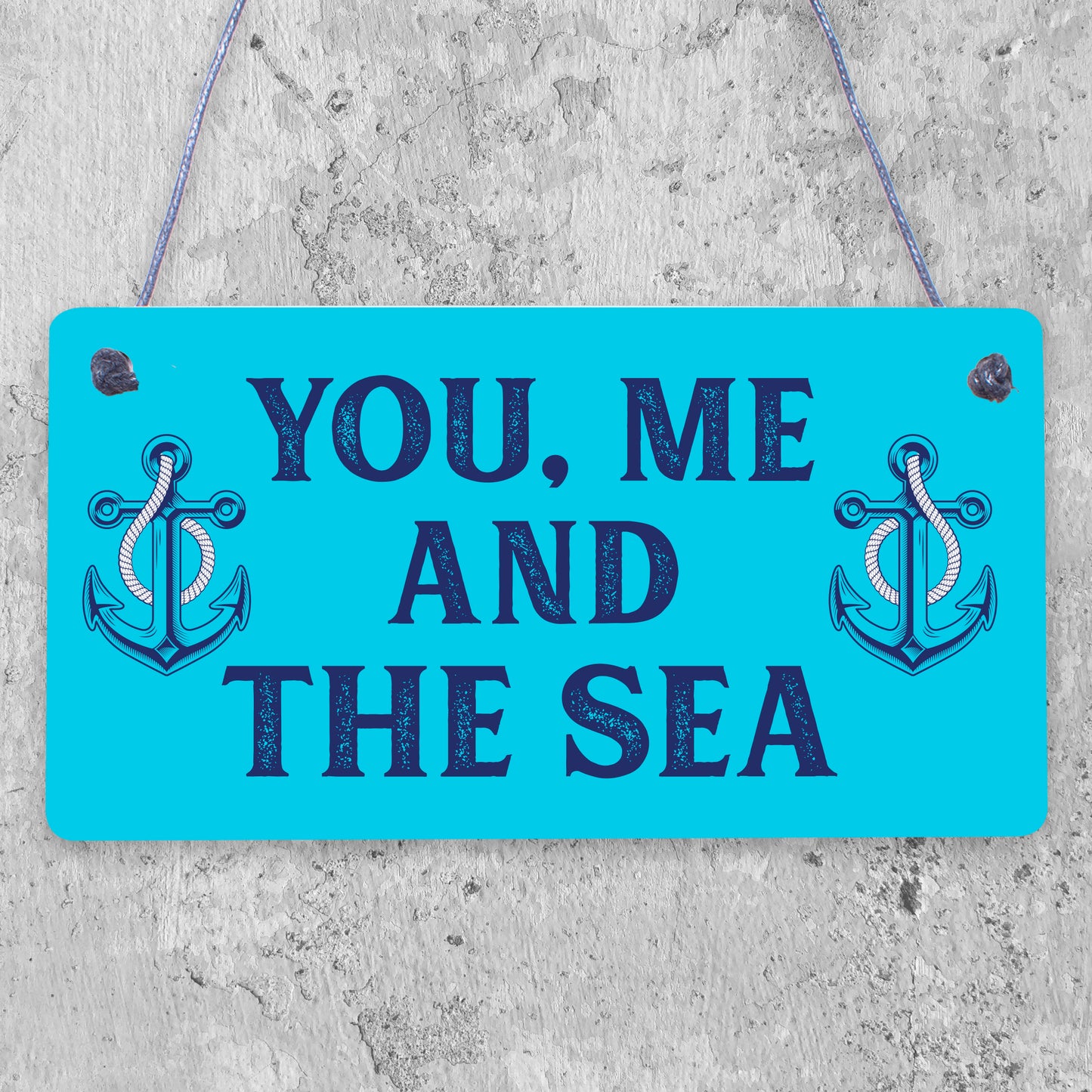 You Me &amp; Sea Nautical Seaside Marine Themed Gift Hanging Plaque Bathroom Sign