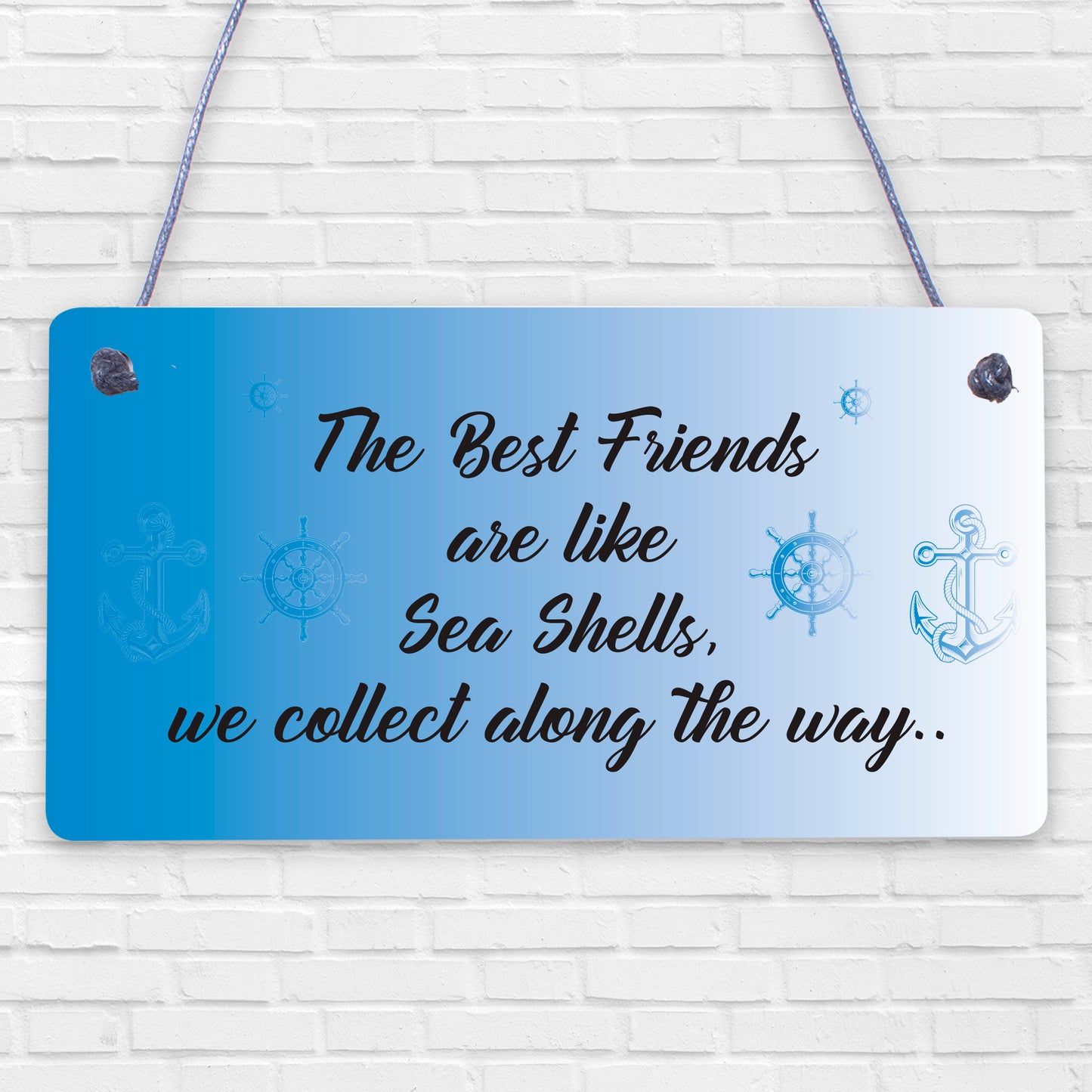 Sea Shell Friendship Nautical Seaside Theme Gift Hanging Plaque Bathroom Sign