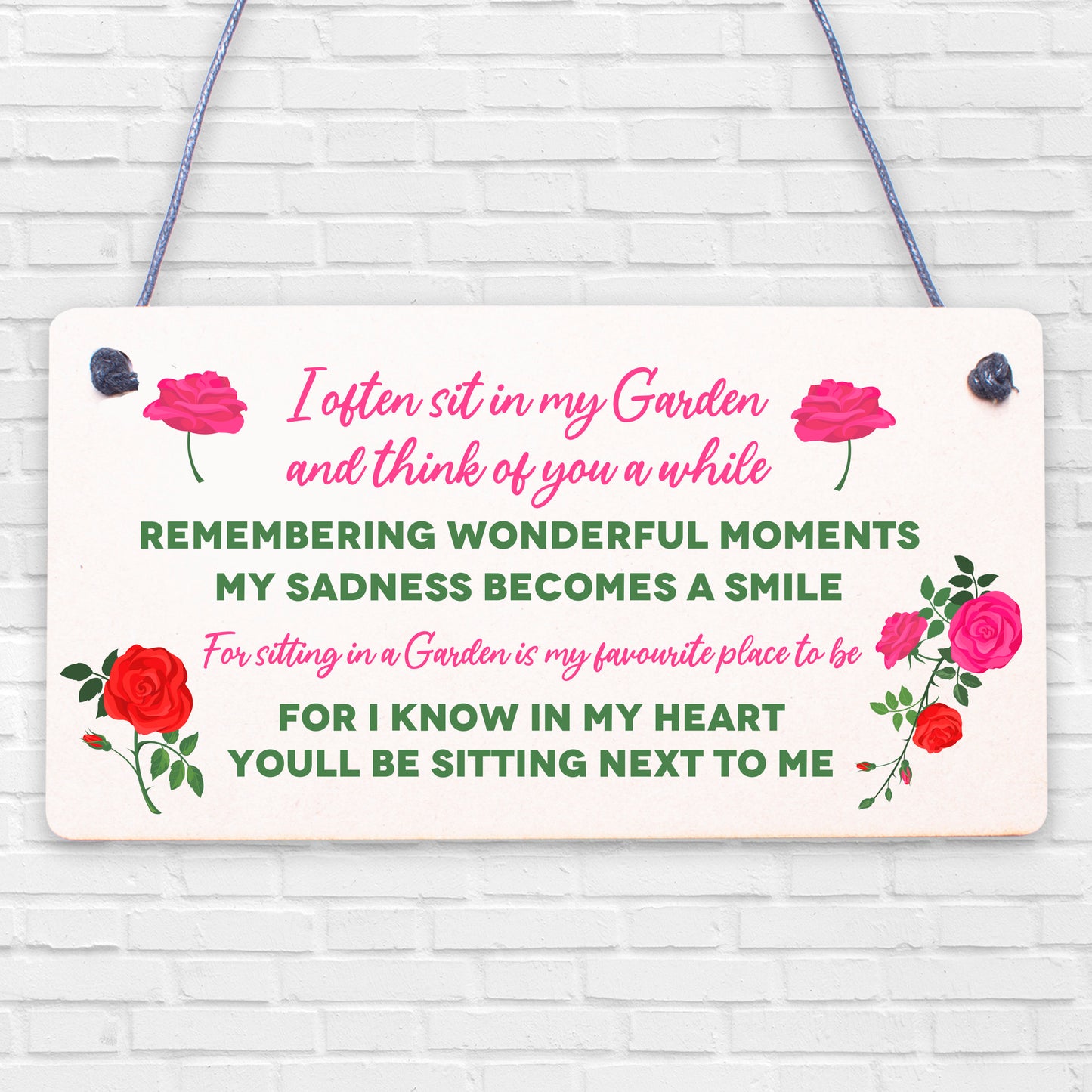 Garden Plaque Hanging Shed Sign Mum Nan Grandad Memorial Family Gift Keepsake