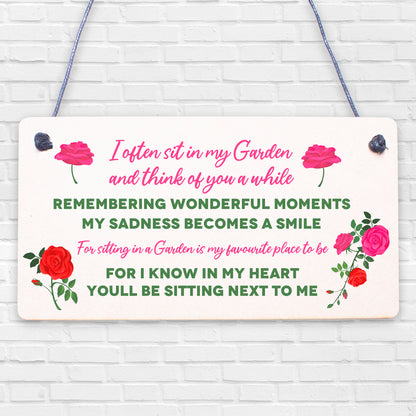 Garden Plaque Hanging Shed Sign Mum Nan Grandad Memorial Family Gift Keepsake