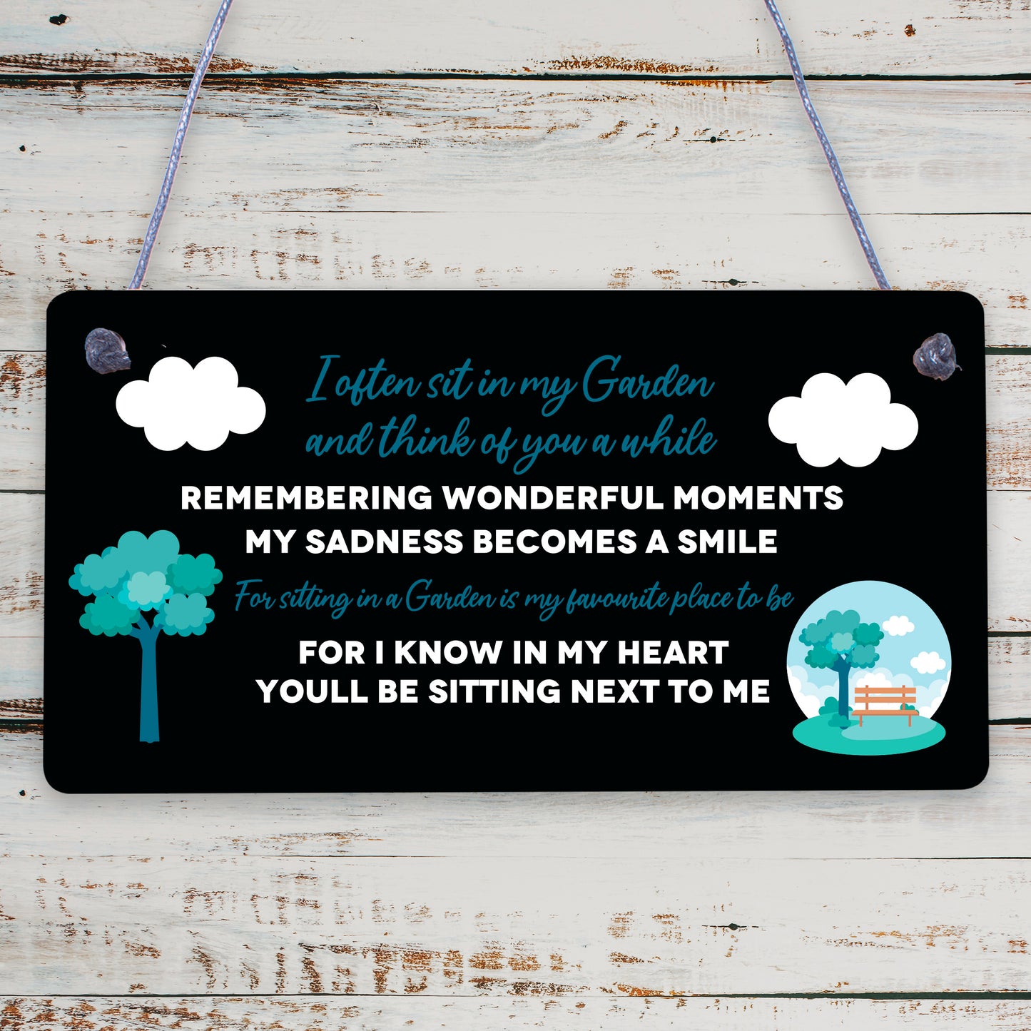 Garden Memorial Sign Hanging Outdoor Sign Wall Door Plaque Summerhouse Sign