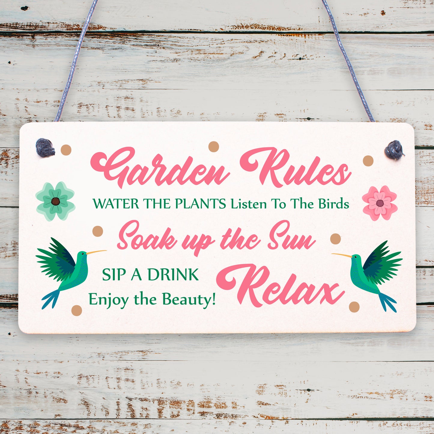 Garden Rules Sign For Garden Summerhouse Hanging Plaque Home Gift For Family