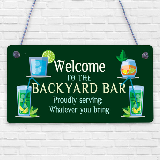 Novelty Garden Sign Backyard Bar Plaque Alcohol Man Cave Vintage Beer Gin Sign