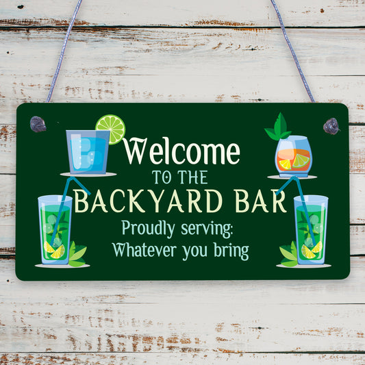 Novelty Garden Sign Backyard Bar Plaque Alcohol Man Cave Vintage Beer Gin Sign