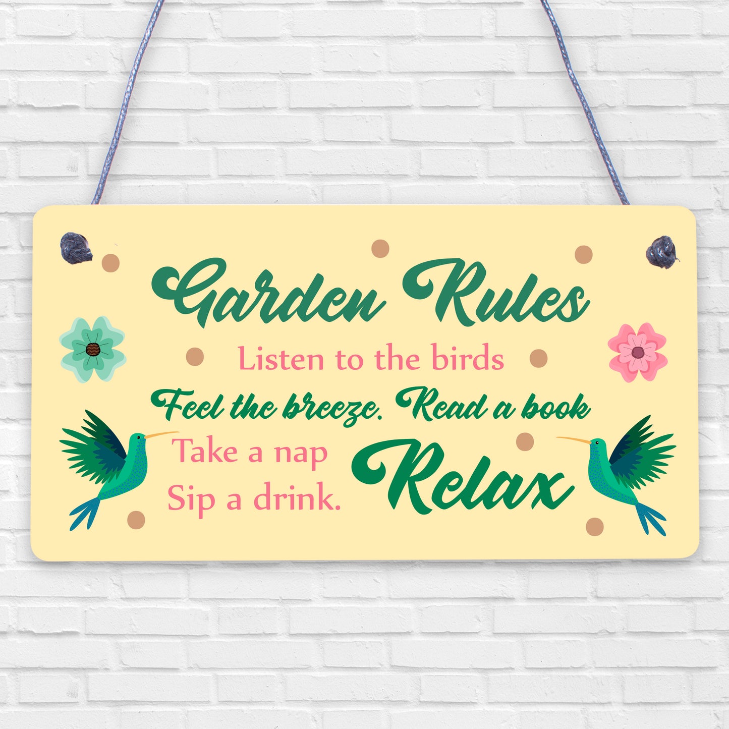 Hanging Garden Rules Sign For Garden Shed Wall Sign Home Decor Garden Plaques