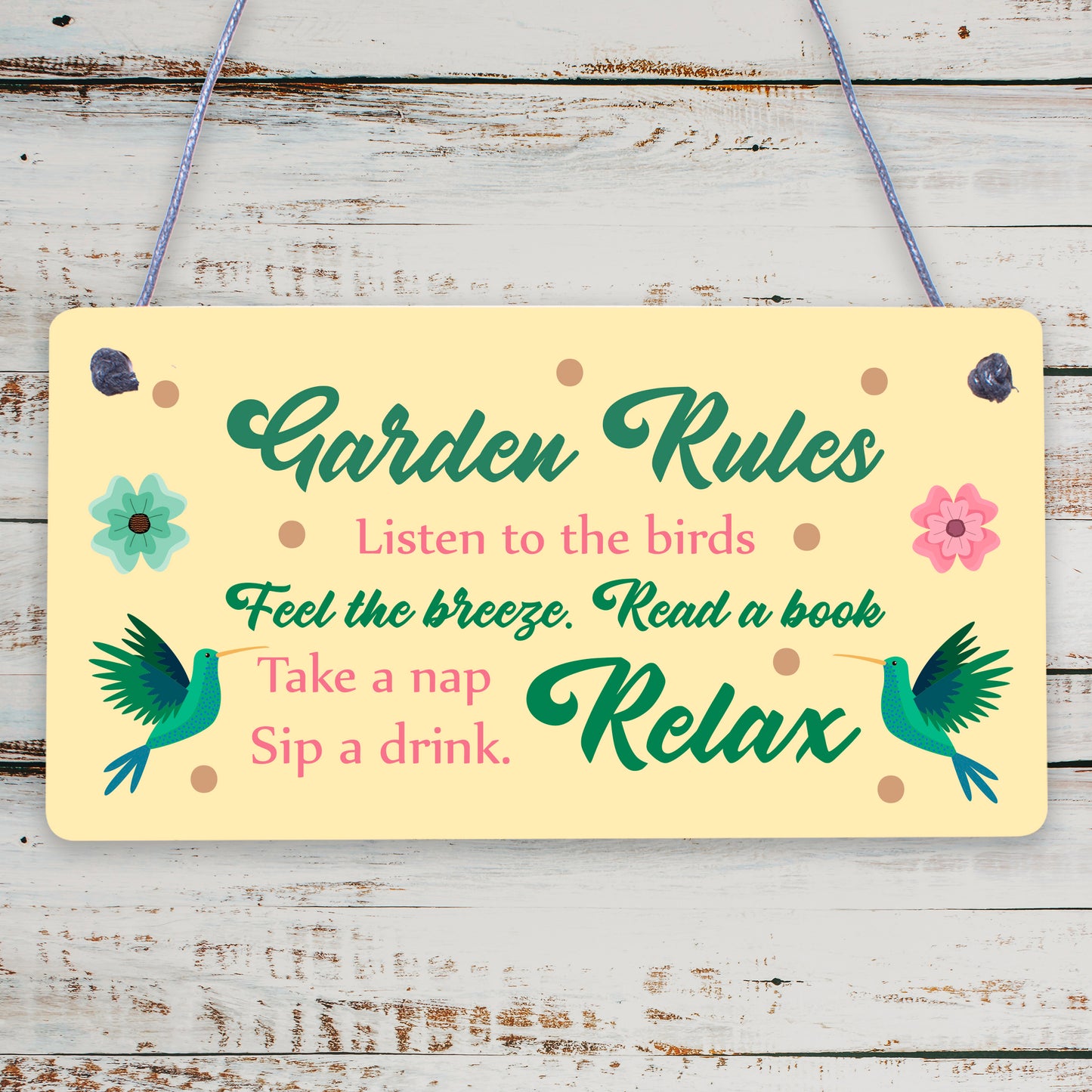 Hanging Garden Rules Sign For Garden Shed Wall Sign Home Decor Garden Plaques