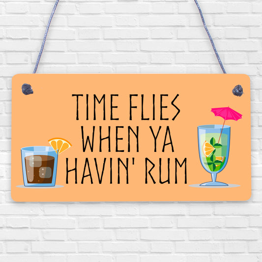 Havin Rum Hanging Sign Funny Alcohol Bar Pub Man Cave Garden Friendship Plaques