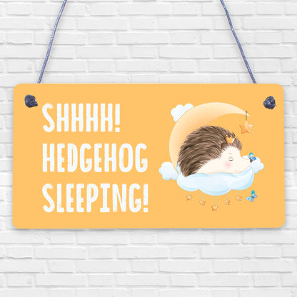 Funny Hedgehog Sign Garden Plaques Hedgehog Sleeping Outdoor Sign Family Gift