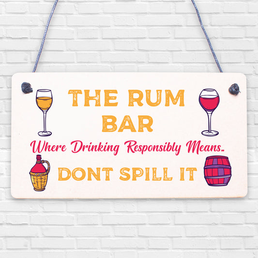 Alcohol Signs For Garden Shed SummerHouse Rum Gift Kitchen Wall Plaque Bar Sign