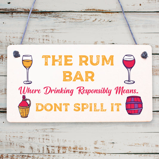 Alcohol Signs For Garden Shed SummerHouse Rum Gift Kitchen Wall Plaque Bar Sign