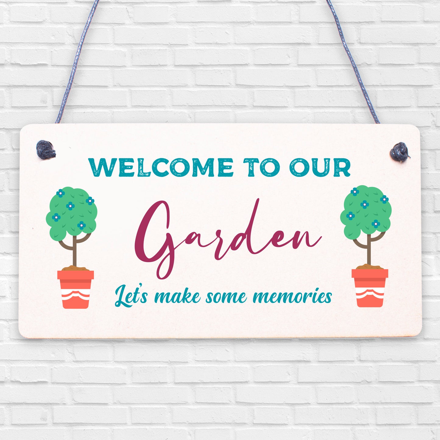 Hanging Garden Sign Welcome Sign Wall Plaque Friendship Gift New Home Gift