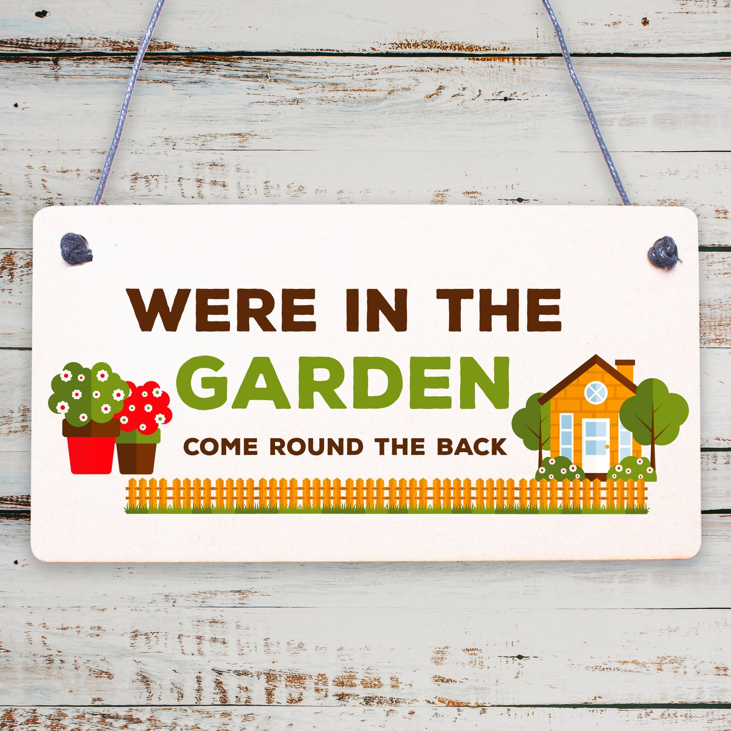 Were In The Garden Front Door Plaque Summer House Shed Sign Mum Nan Gift