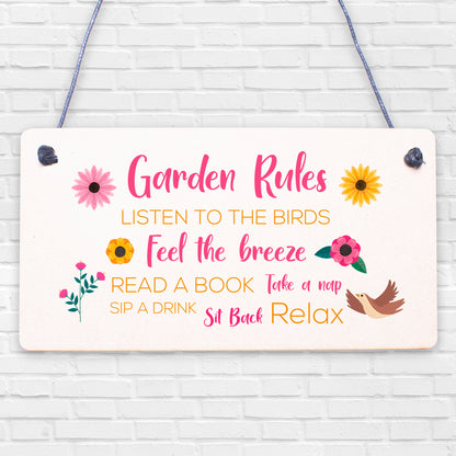 Summer House Rules Novelty Hanging Plaque Garden Shed Sign Home Friendship Gift