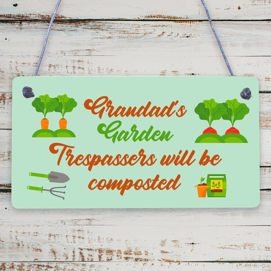 Grandad's Garden Plaque Garden Shed Summer House Sign Fathers Day Gift For Him