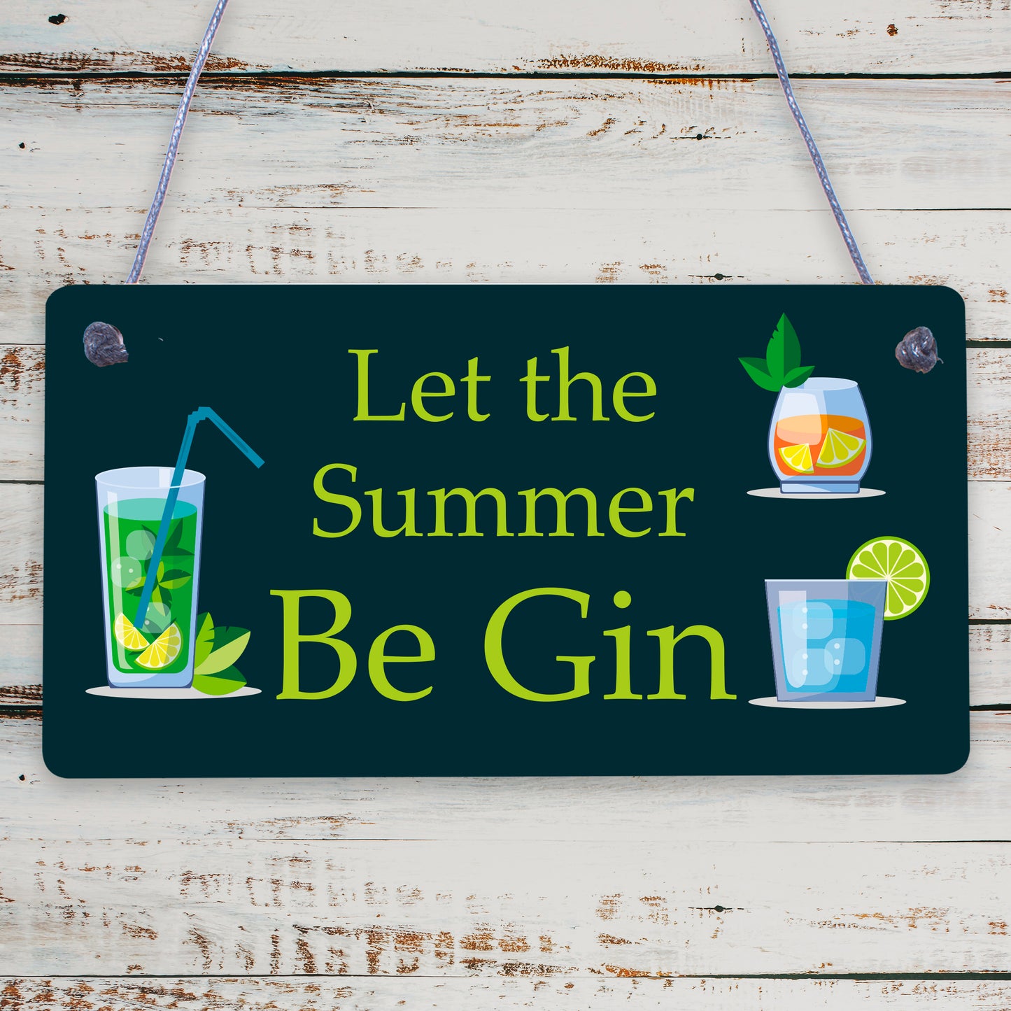 Funny Gin Sign Shabby Chic Home Bar Kitchen Alcohol Plaque Garden Shed Gift