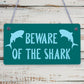 Funny Beware Of The Shark Hot Tub Pool Sign Novelty Party Spa Garden Signs