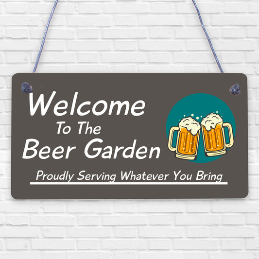 Welcome Sign Beer Garden Signs Wall Pub Garden Plaques Alcohol Friendship Gift