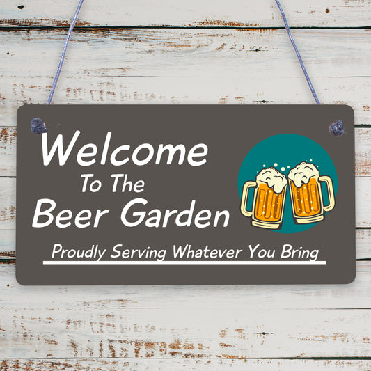 Welcome Sign Beer Garden Signs Wall Pub Garden Plaques Alcohol Friendship Gift