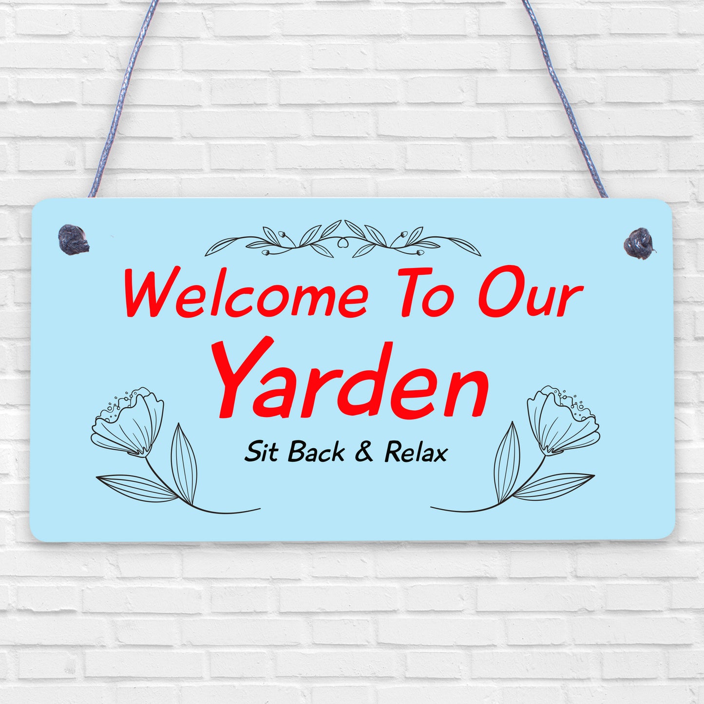 Yarden Sign For Outdoor Welcome Sign For Garden Summerhouse Home Gift