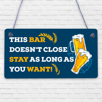 Funny Man Cave Bar Sign Hanging Garage Pub Garden Plaque Beer Alcohol Gift