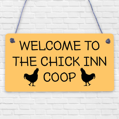 Welcome Chicken Coop Sign Outdoor Garden Shed Plaque Chicken Hen Gifts