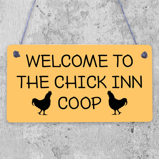 Welcome Chicken Coop Sign Outdoor Garden Shed Plaque Chicken Hen Gifts